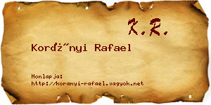 Korányi Rafael névjegykártya